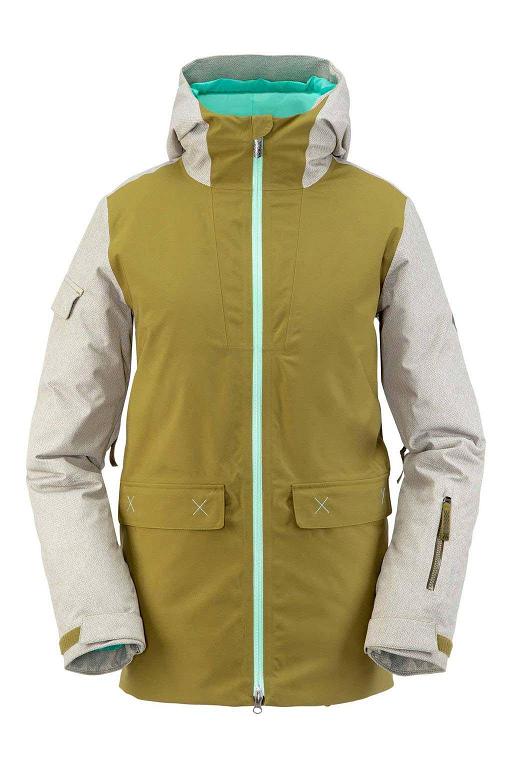 Chaqueta Esquí Spyder The Field GTX Verde Oliva/Beige Para Mujer Mexico MX65074